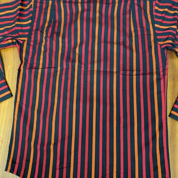 Luchiano Visconti Black Red Mens S Button up Shirt 2-Ply Mercerized Striped New - Picture 14 of 16